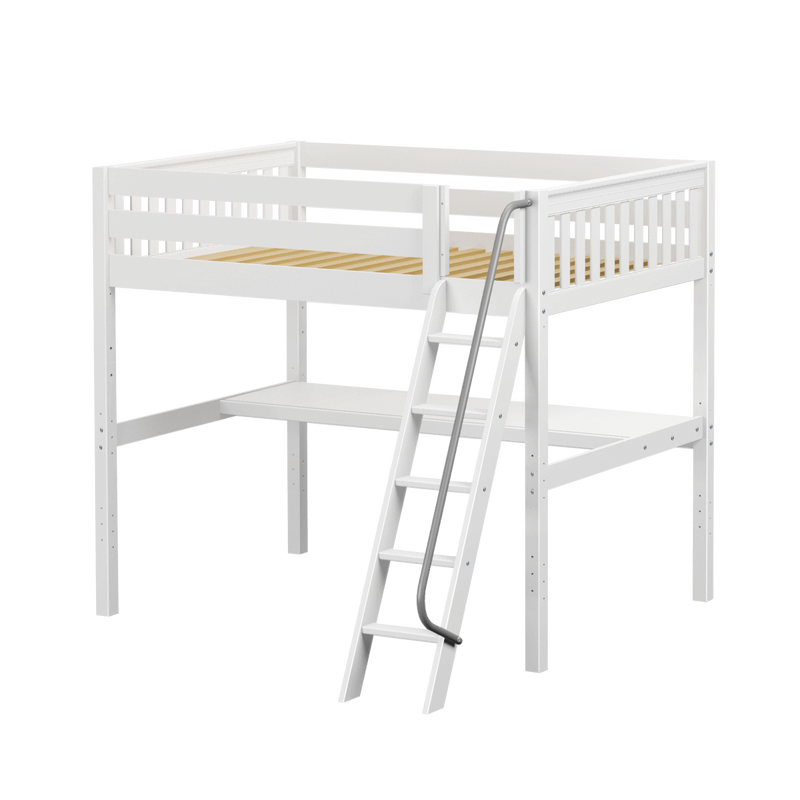 Maxtrix Full High Loft Bed with Angled Ladder + Desk