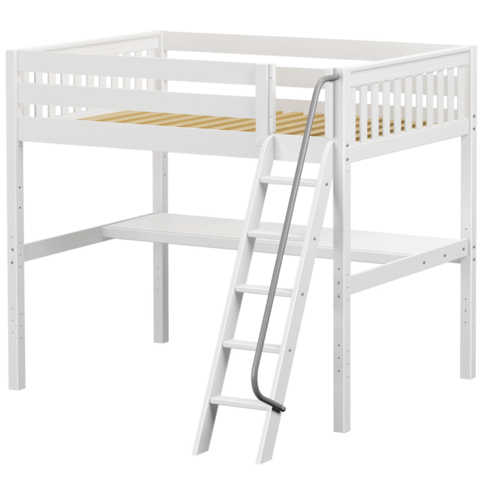 Maxtrix Full XL High Loft Bed with Angled Ladder + Desk