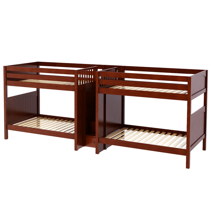 Maxtrix Full High Quadruple Bunk Bed with Stairs