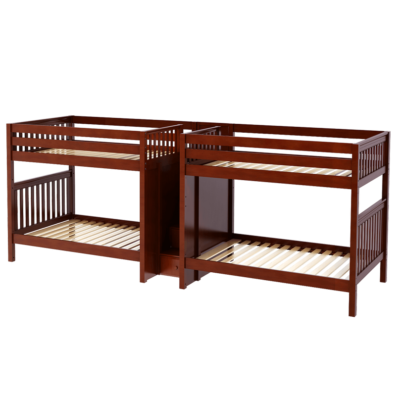 Maxtrix Full High Quadruple Bunk Bed with Stairs