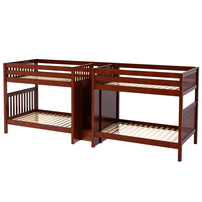 Maxtrix Full High Quadruple Bunk Bed with Stairs