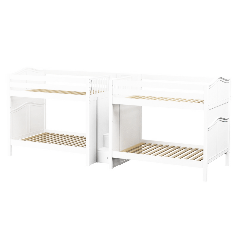 Maxtrix Full High Quadruple Bunk Bed with Stairs