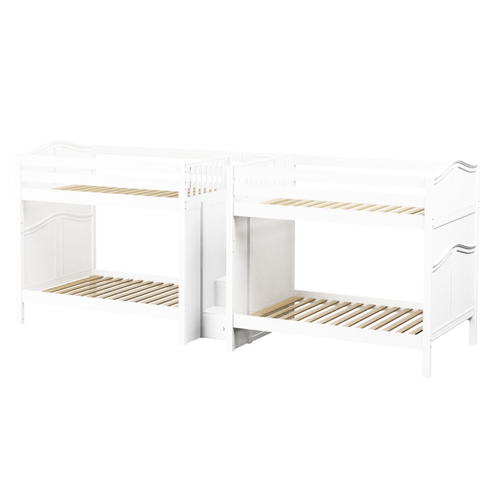 Maxtrix Full High Quadruple Bunk Bed with Stairs