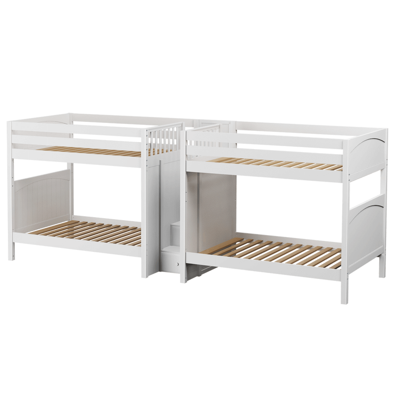 Maxtrix Full High Quadruple Bunk Bed with Stairs