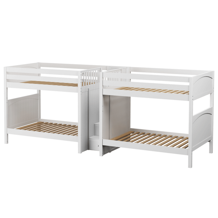 Maxtrix Full High Quadruple Bunk Bed with Stairs