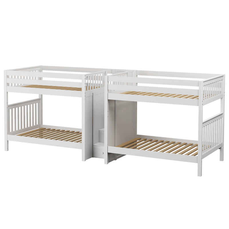 Maxtrix Full XL Quadruple Bunk Bed with Stairs