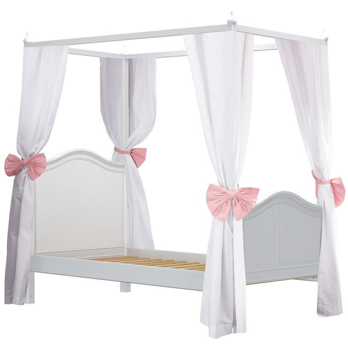 Maxtrix Twin Poster Bed with Corner Fabric