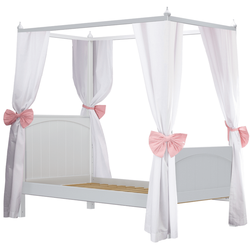 Maxtrix Twin Poster Bed with Corner Fabric