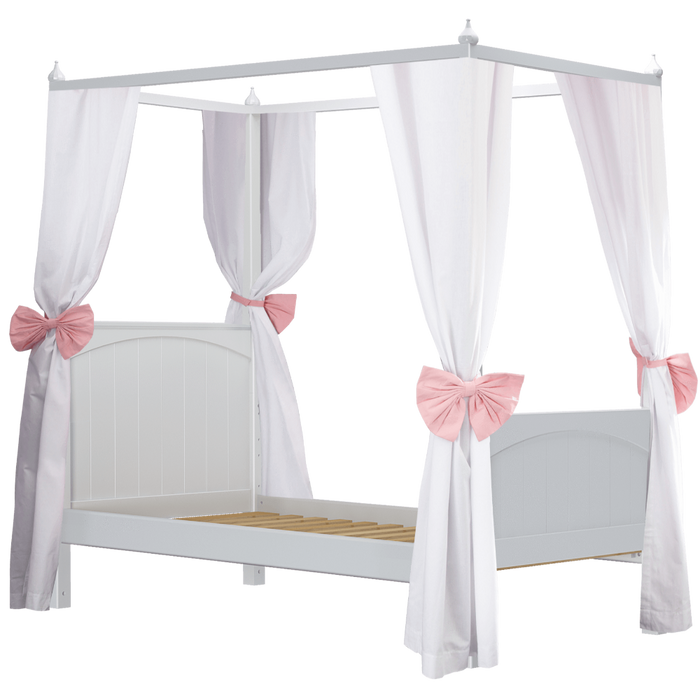 Maxtrix Twin Poster Bed with Corner Fabric