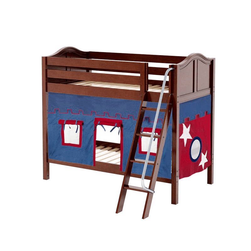 Maxtrix Twin Medium Bunk Bed with Angled Ladder + Curtain