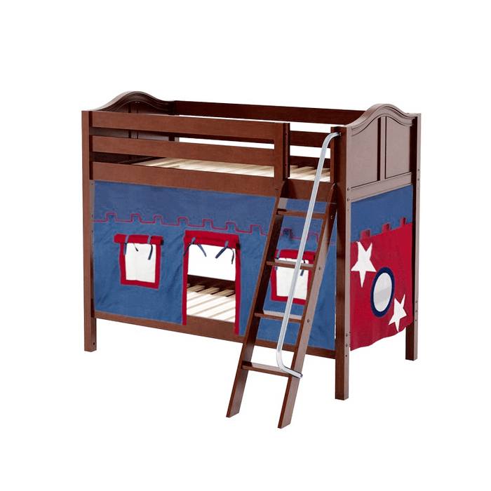 Maxtrix Twin Medium Bunk Bed with Angled Ladder + Curtain