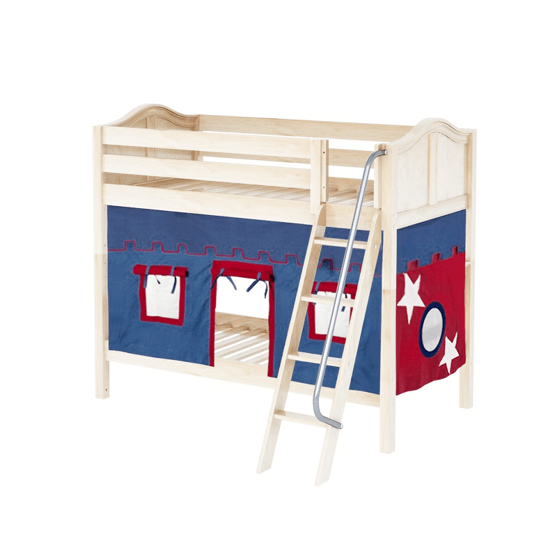 Maxtrix Twin Medium Bunk Bed with Angled Ladder + Curtain