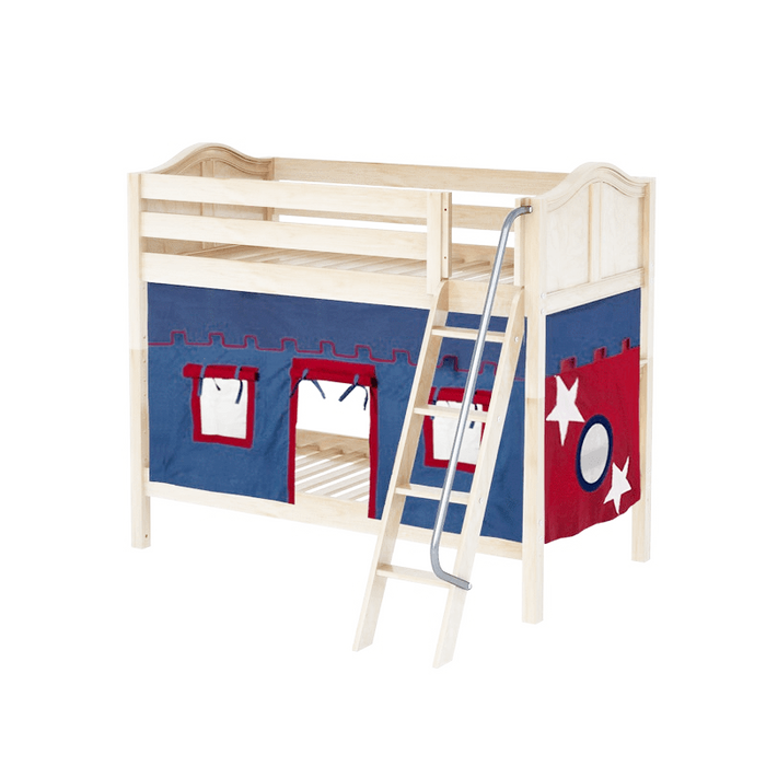 Maxtrix Twin Medium Bunk Bed with Angled Ladder + Curtain