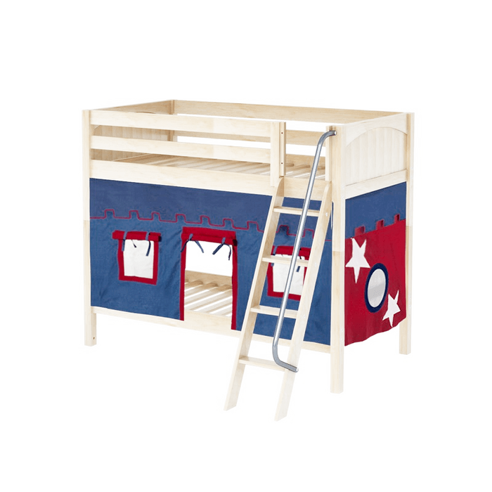 Maxtrix Twin Medium Bunk Bed with Angled Ladder + Curtain