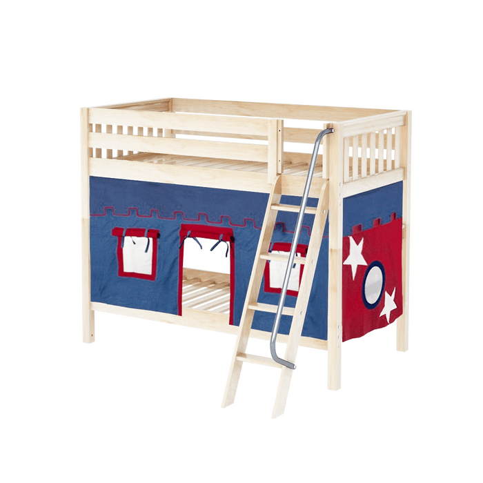 Maxtrix Twin Medium Bunk Bed with Angled Ladder + Curtain