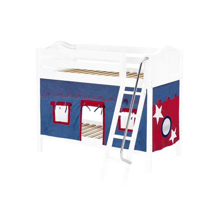 Maxtrix Twin Medium Bunk Bed with Angled Ladder + Curtain