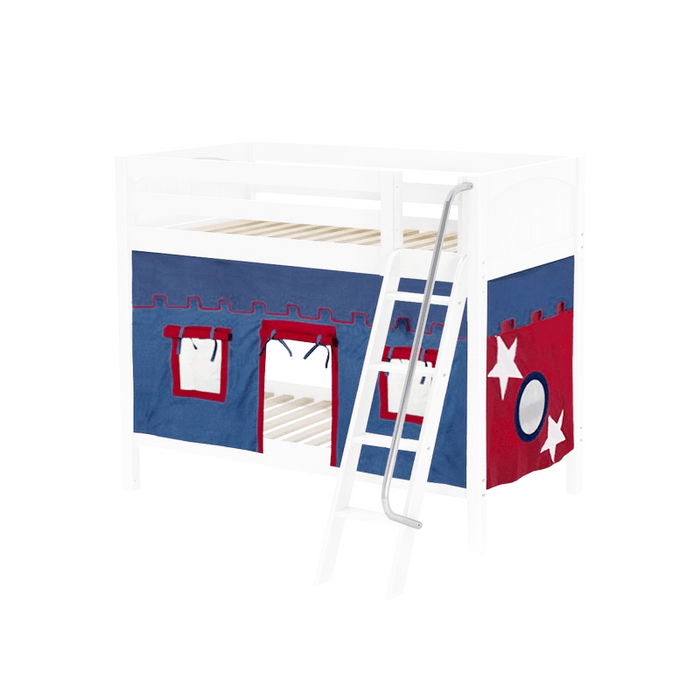Maxtrix Twin Medium Bunk Bed with Angled Ladder + Curtain