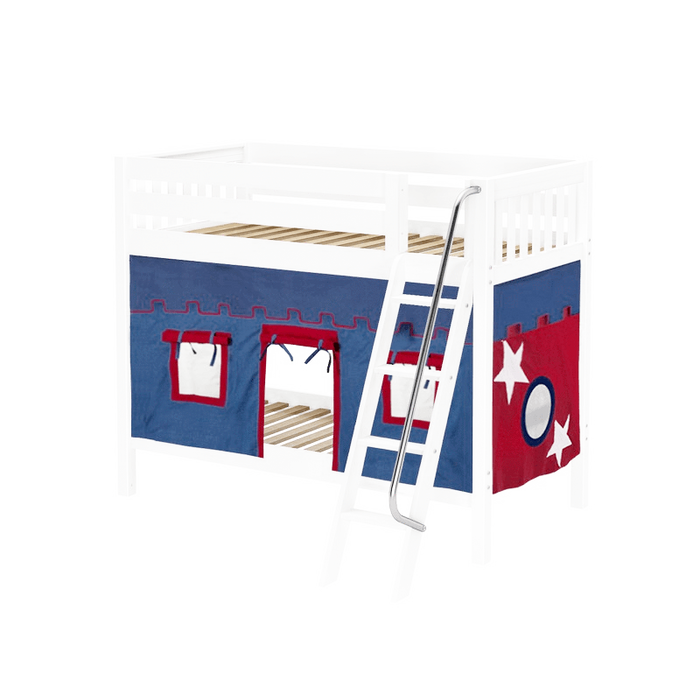 Maxtrix Twin Medium Bunk Bed with Angled Ladder + Curtain