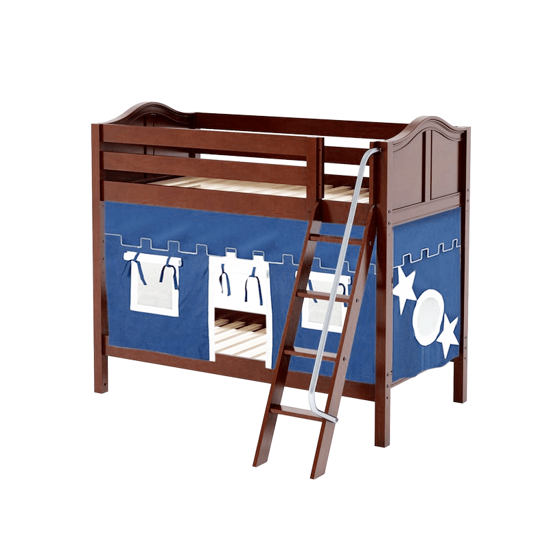Maxtrix Twin Medium Bunk Bed with Angled Ladder + Curtain