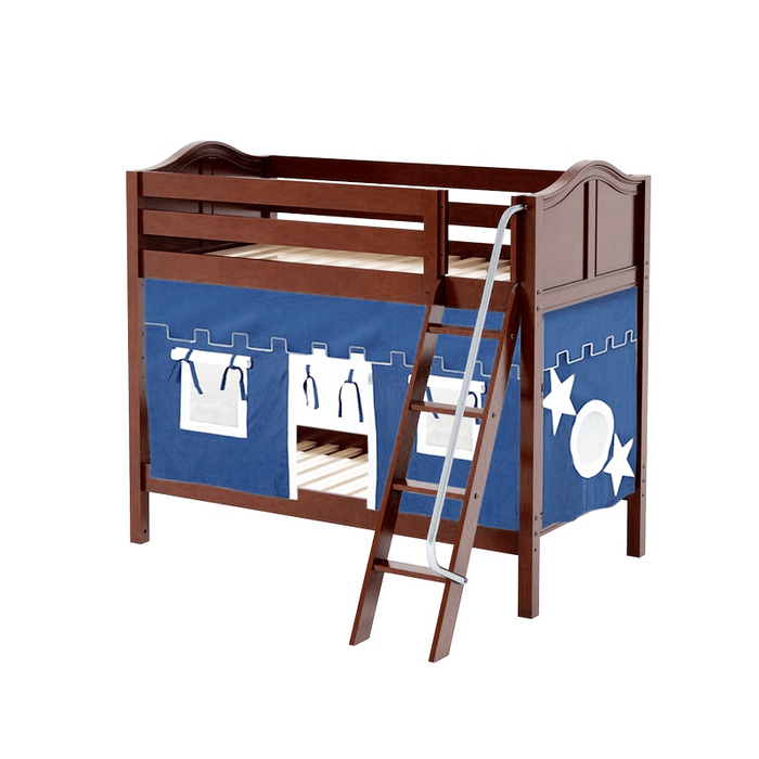 Maxtrix Twin Medium Bunk Bed with Angled Ladder + Curtain