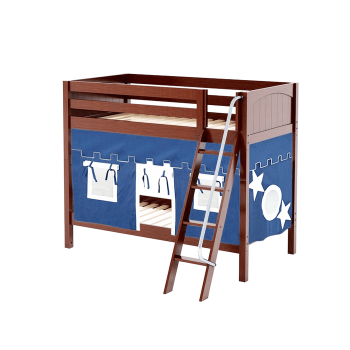 Maxtrix Twin Medium Bunk Bed with Angled Ladder + Curtain
