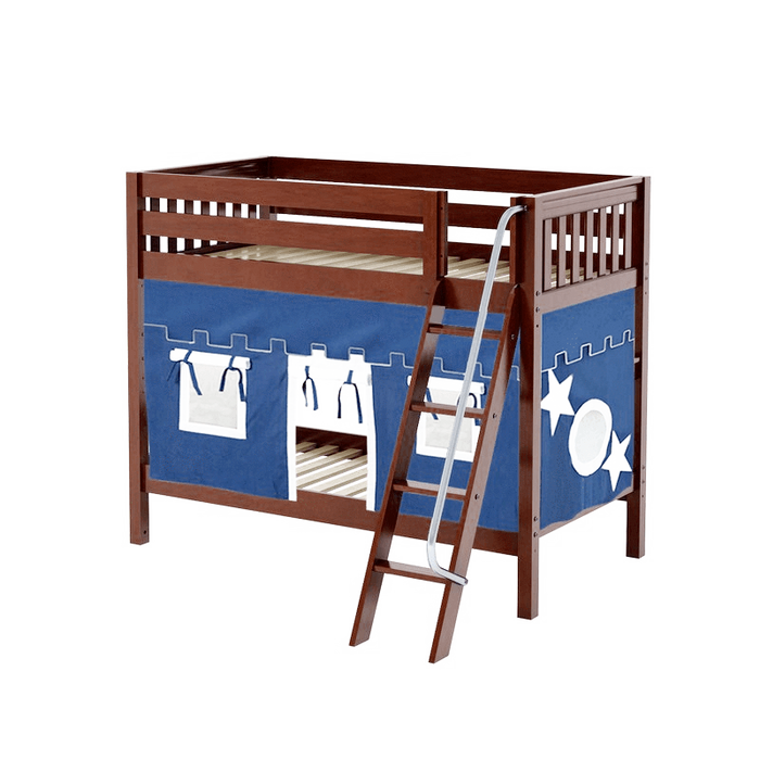 Maxtrix Twin Medium Bunk Bed with Angled Ladder + Curtain