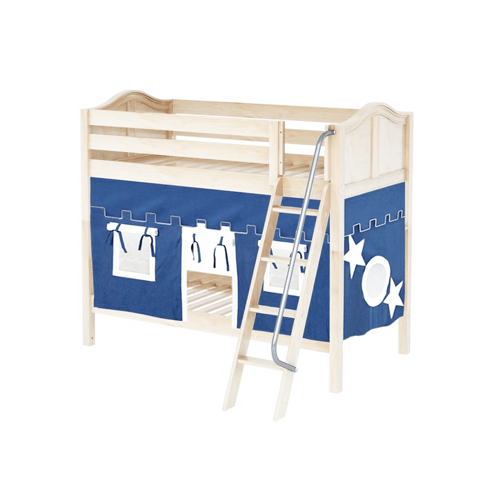 Maxtrix Twin Medium Bunk Bed with Angled Ladder + Curtain