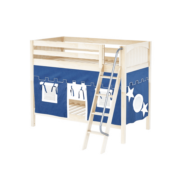 Maxtrix Twin Medium Bunk Bed with Angled Ladder + Curtain