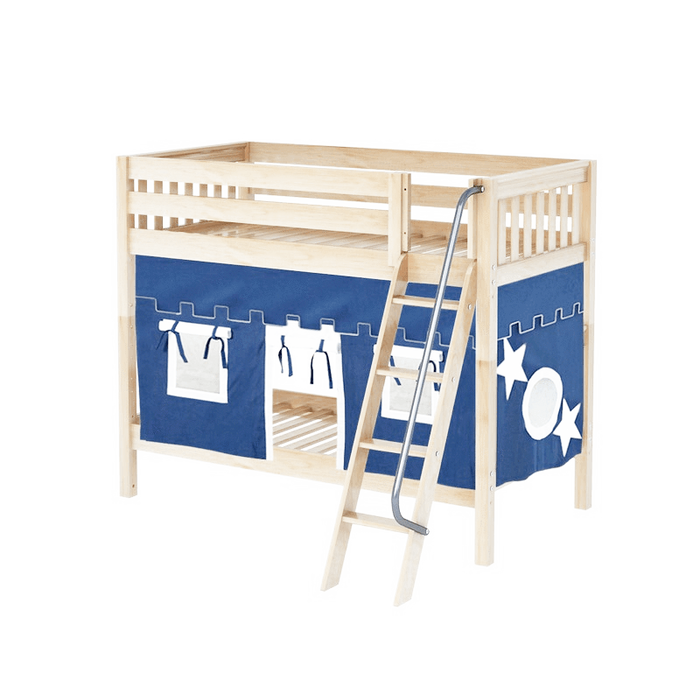 Maxtrix Twin Medium Bunk Bed with Angled Ladder + Curtain
