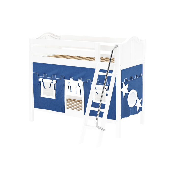 Maxtrix Twin Medium Bunk Bed with Angled Ladder + Curtain