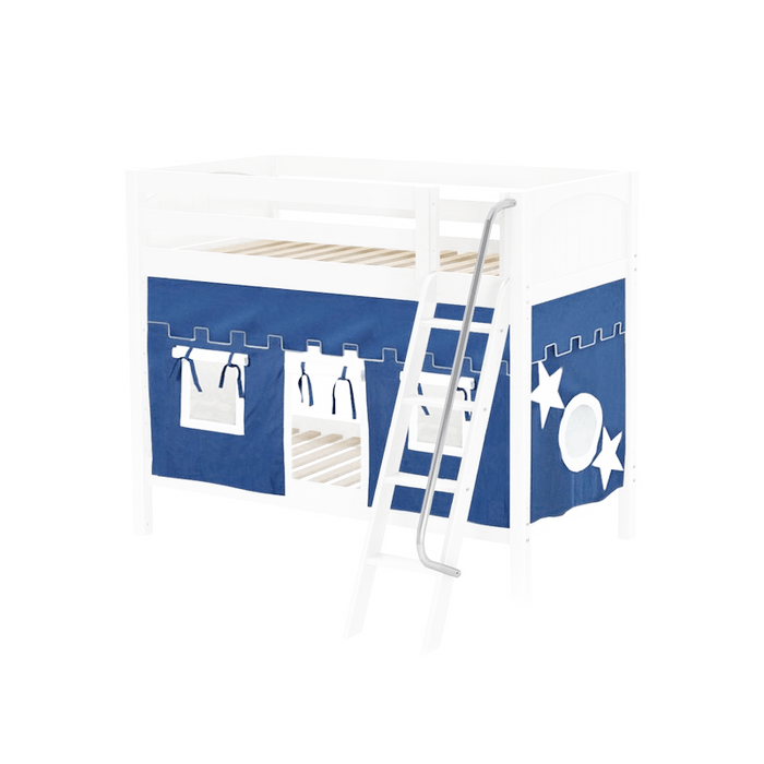 Maxtrix Twin Medium Bunk Bed with Angled Ladder + Curtain