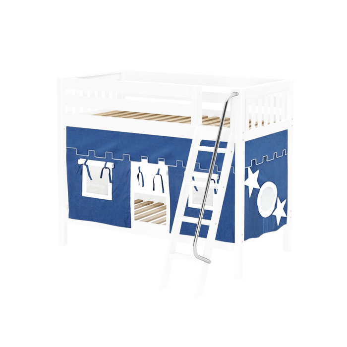 Maxtrix Twin Medium Bunk Bed with Angled Ladder + Curtain