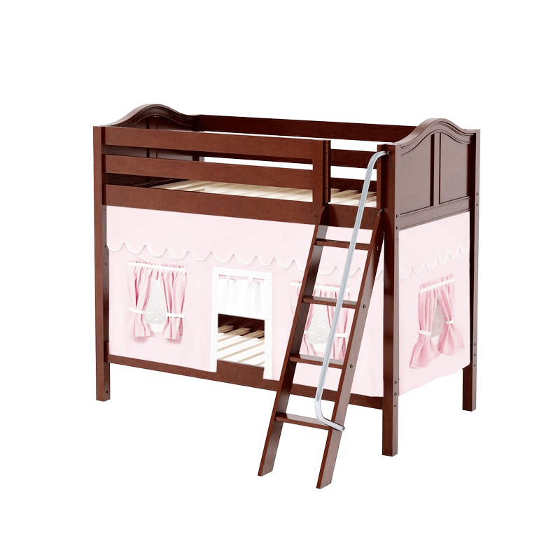 Maxtrix Twin Medium Bunk Bed with Angled Ladder + Curtain