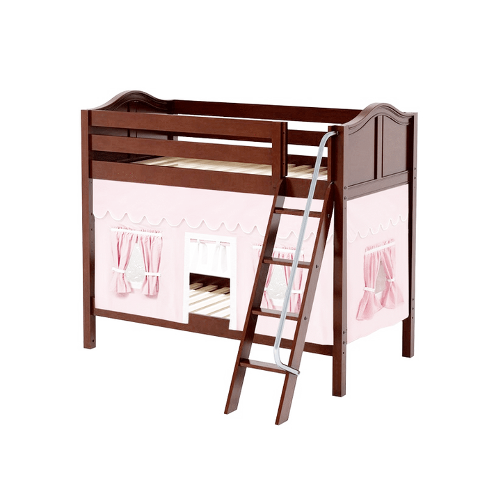 Maxtrix Twin Medium Bunk Bed with Angled Ladder + Curtain