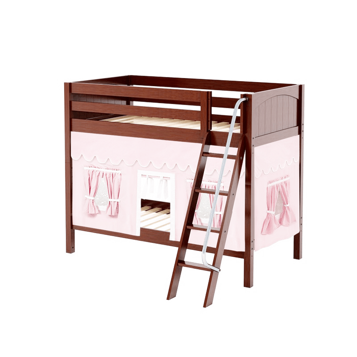 Maxtrix Twin Medium Bunk Bed with Angled Ladder + Curtain