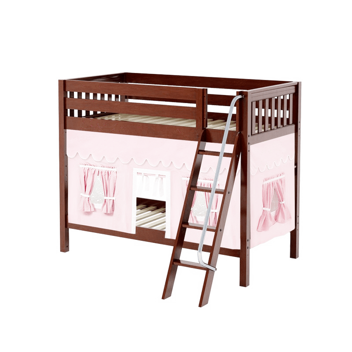 Maxtrix Twin Medium Bunk Bed with Angled Ladder + Curtain