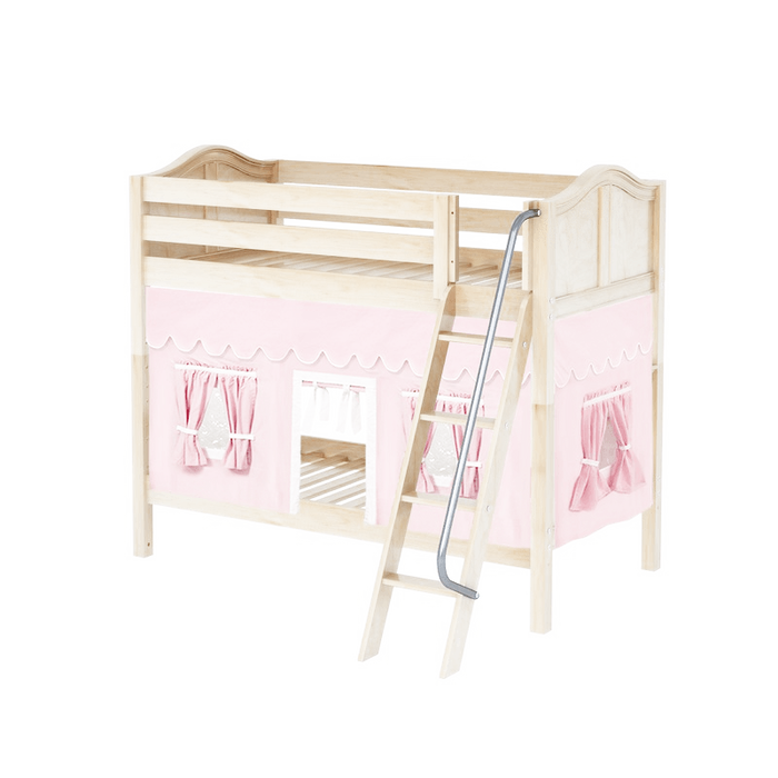 Maxtrix Twin Medium Bunk Bed with Angled Ladder + Curtain
