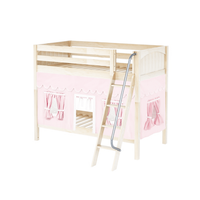 Maxtrix Twin Medium Bunk Bed with Angled Ladder + Curtain