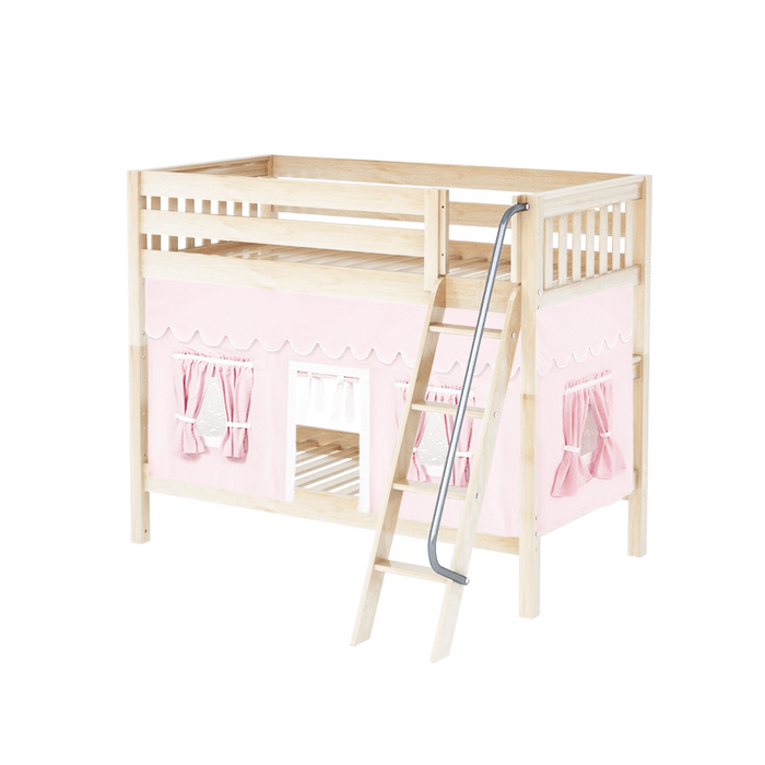 Maxtrix Twin Medium Bunk Bed with Angled Ladder + Curtain