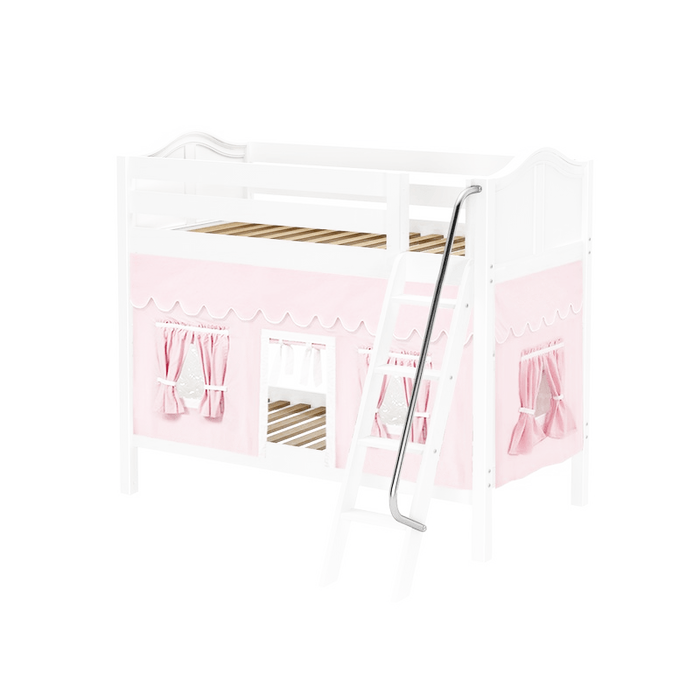 Maxtrix Twin Medium Bunk Bed with Angled Ladder + Curtain