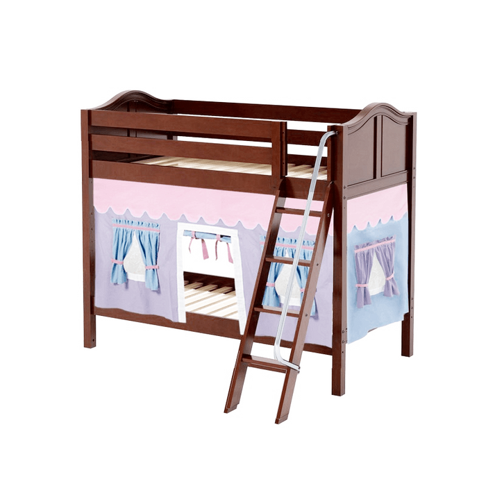 Maxtrix Twin Medium Bunk Bed with Angled Ladder + Curtain