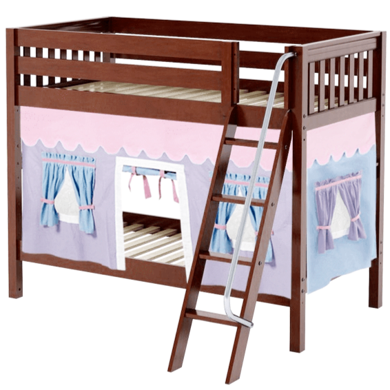 Maxtrix Twin Medium Bunk Bed with Angled Ladder + Curtain
