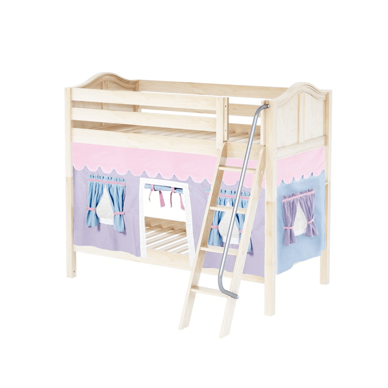 Maxtrix Twin Medium Bunk Bed with Angled Ladder + Curtain