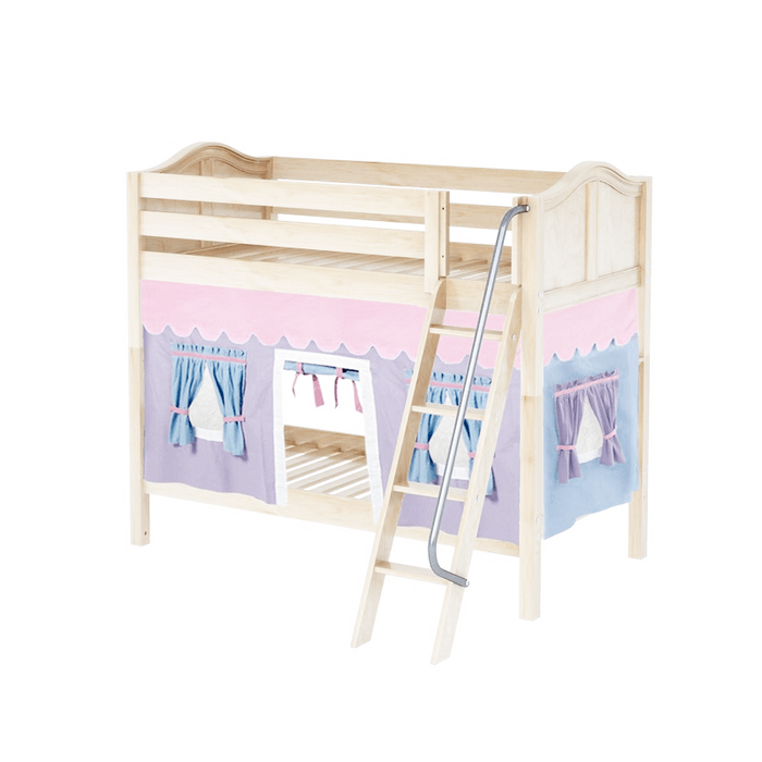 Maxtrix Twin Medium Bunk Bed with Angled Ladder + Curtain