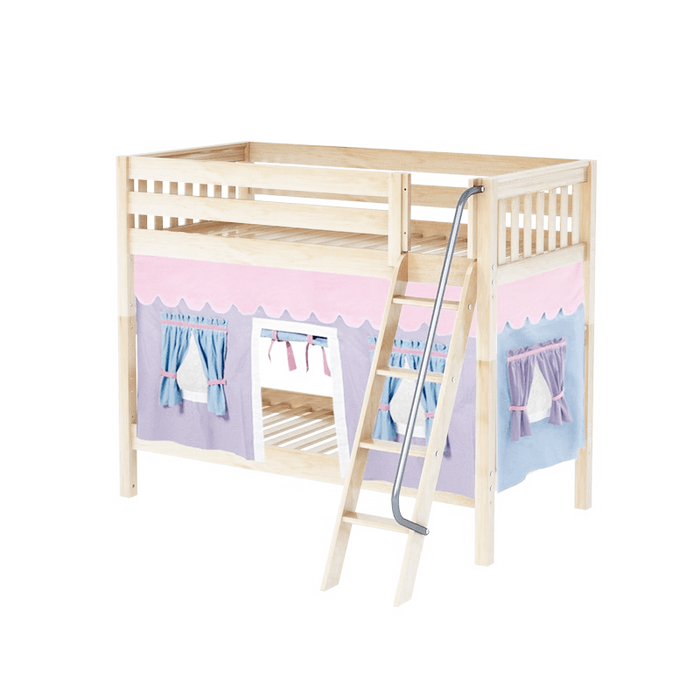 Maxtrix Twin Medium Bunk Bed with Angled Ladder + Curtain