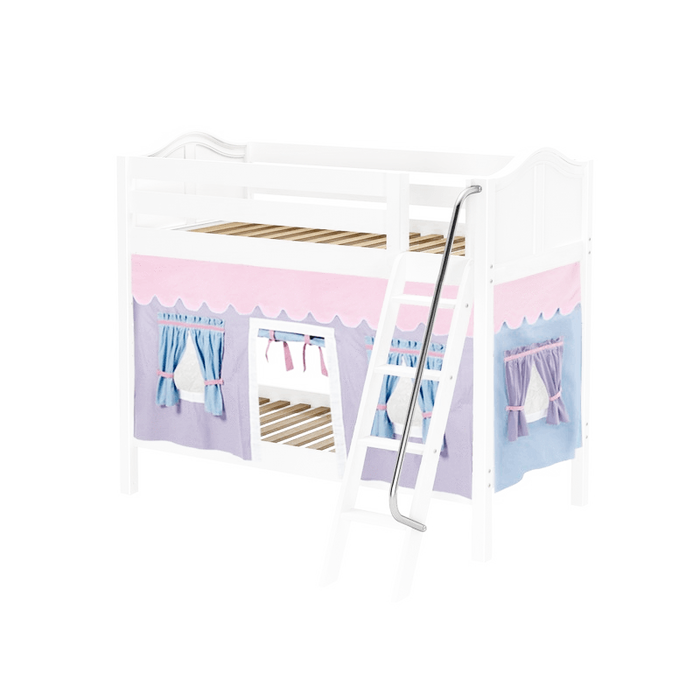 Maxtrix Twin Medium Bunk Bed with Angled Ladder + Curtain