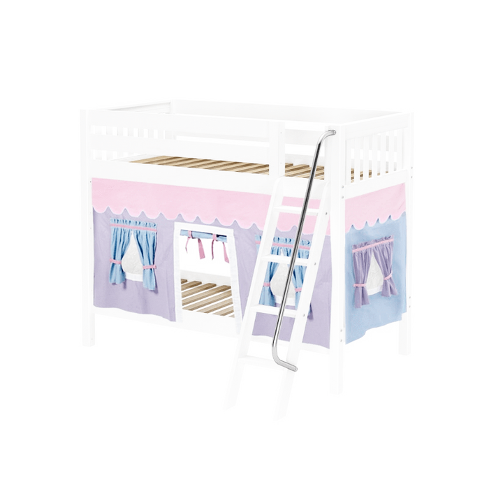Maxtrix Twin Medium Bunk Bed with Angled Ladder + Curtain