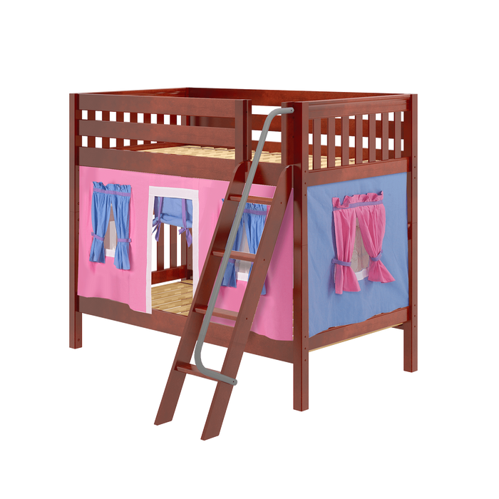 Maxtrix Twin Medium Bunk Bed with Angled Ladder + Curtain