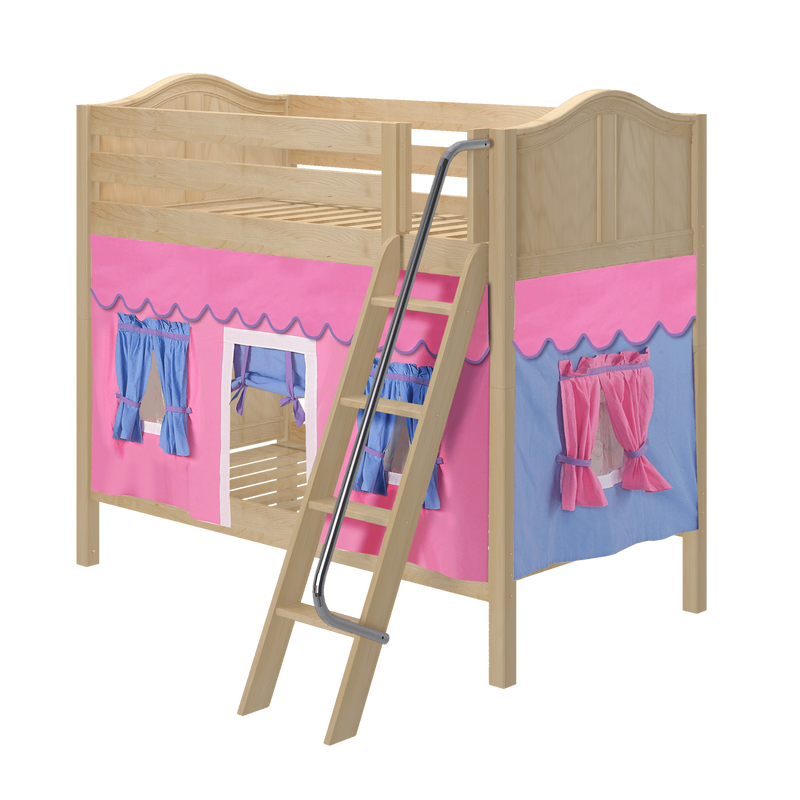 Maxtrix Twin Medium Bunk Bed with Angled Ladder + Curtain