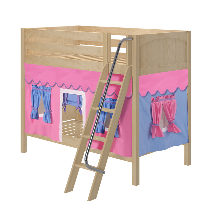 Maxtrix Twin Medium Bunk Bed with Angled Ladder + Curtain
